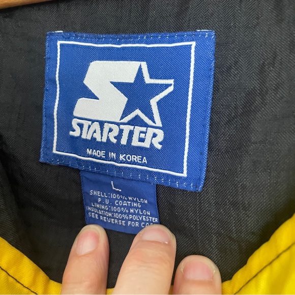 Vintage 1990s Starter Jacket Providence Bruins Pullover Large Black Yellow AHL - Picture 2 of 13